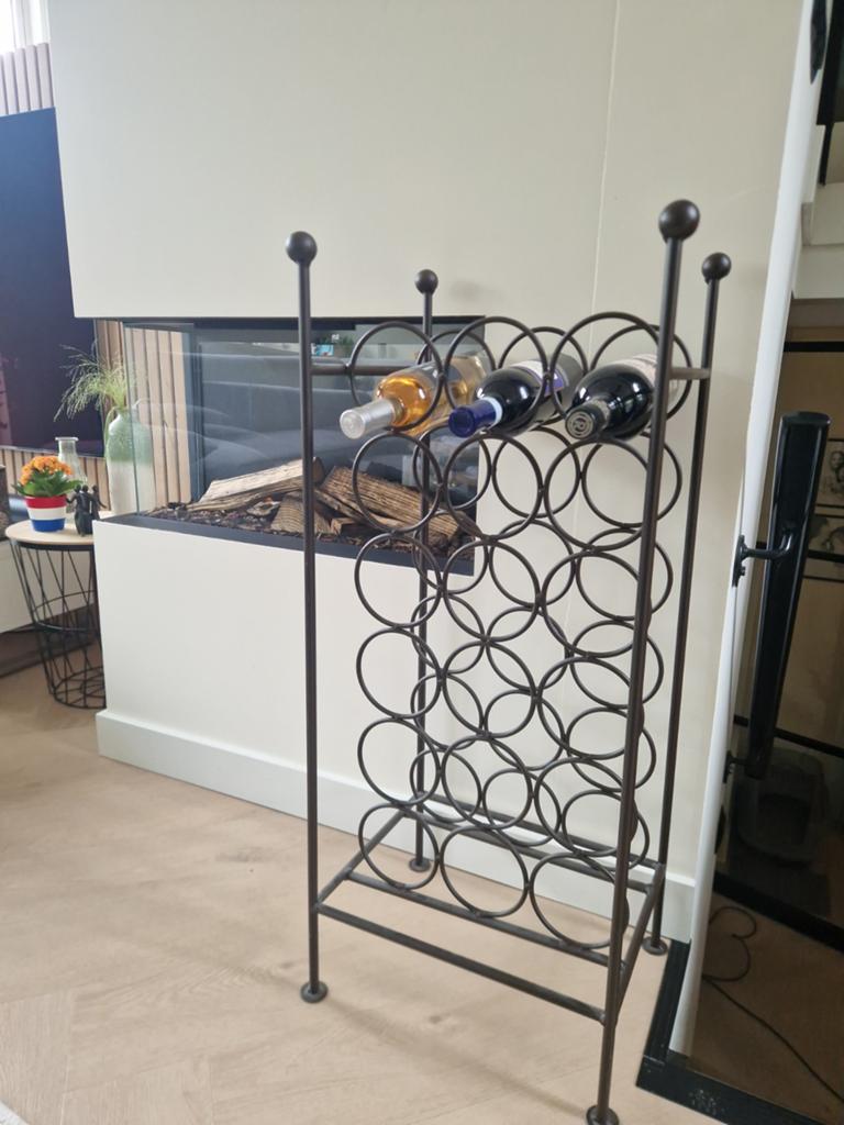 Wijnrek voor 16 flessen - metaal - 90x37x30 cm, Ophalen, Zo goed als nieuw, Rechthoekig, Overige materialen
