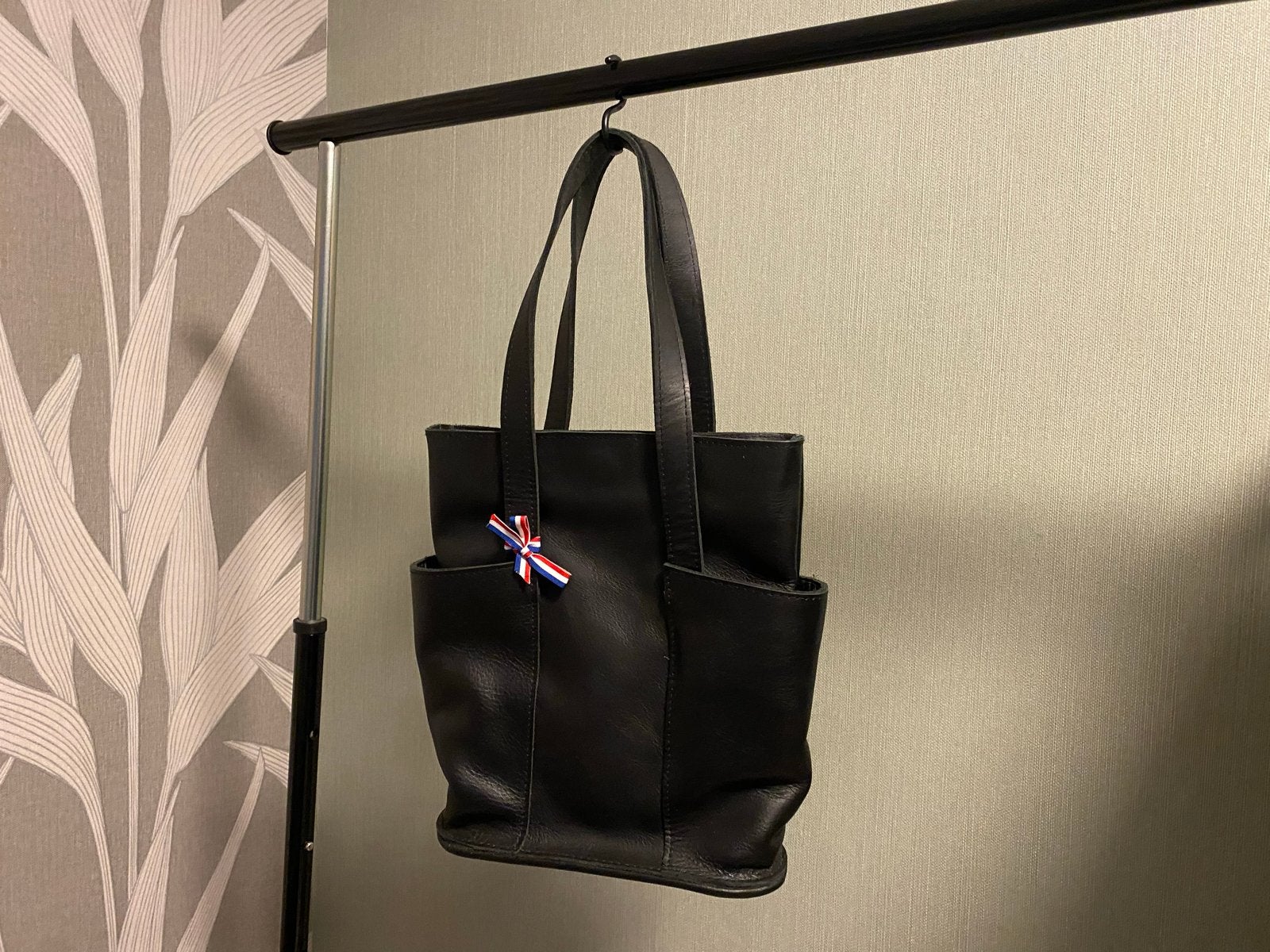 Zwarte leren tas van Ohmann Leatherbag, ontwerp Maria Hees, Ophalen of Verzenden, Gebruikt, Zwart, Handtas