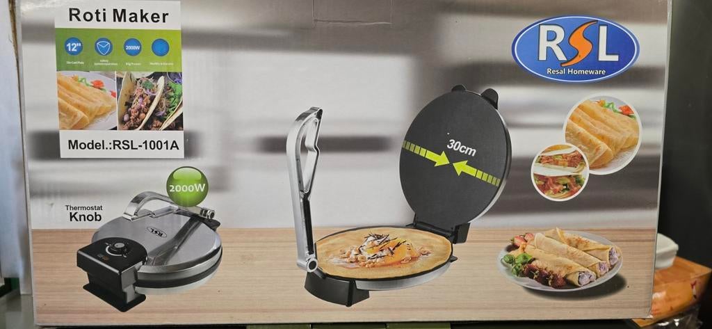 RSL Roti Maker - 2000W, 30cm plaat, Model RSL-1001A, Witgoed en Apparatuur, Overige Witgoed en Apparatuur, Nieuw, Ophalen of Verzenden