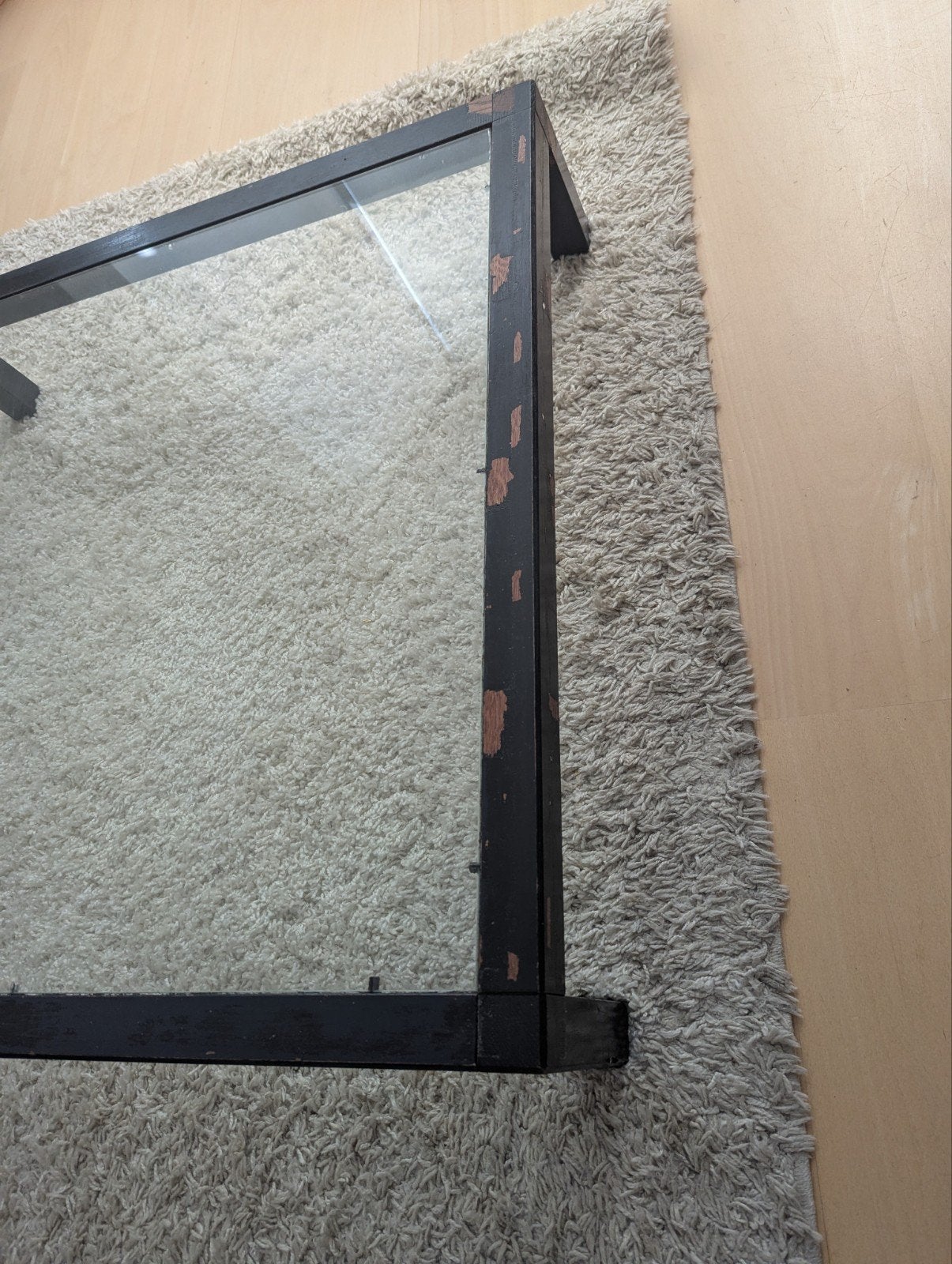 Salontafel (met glasplaat) 90*90, Ophalen, Gebruikt, Rechthoekig, Minder dan 100 cm