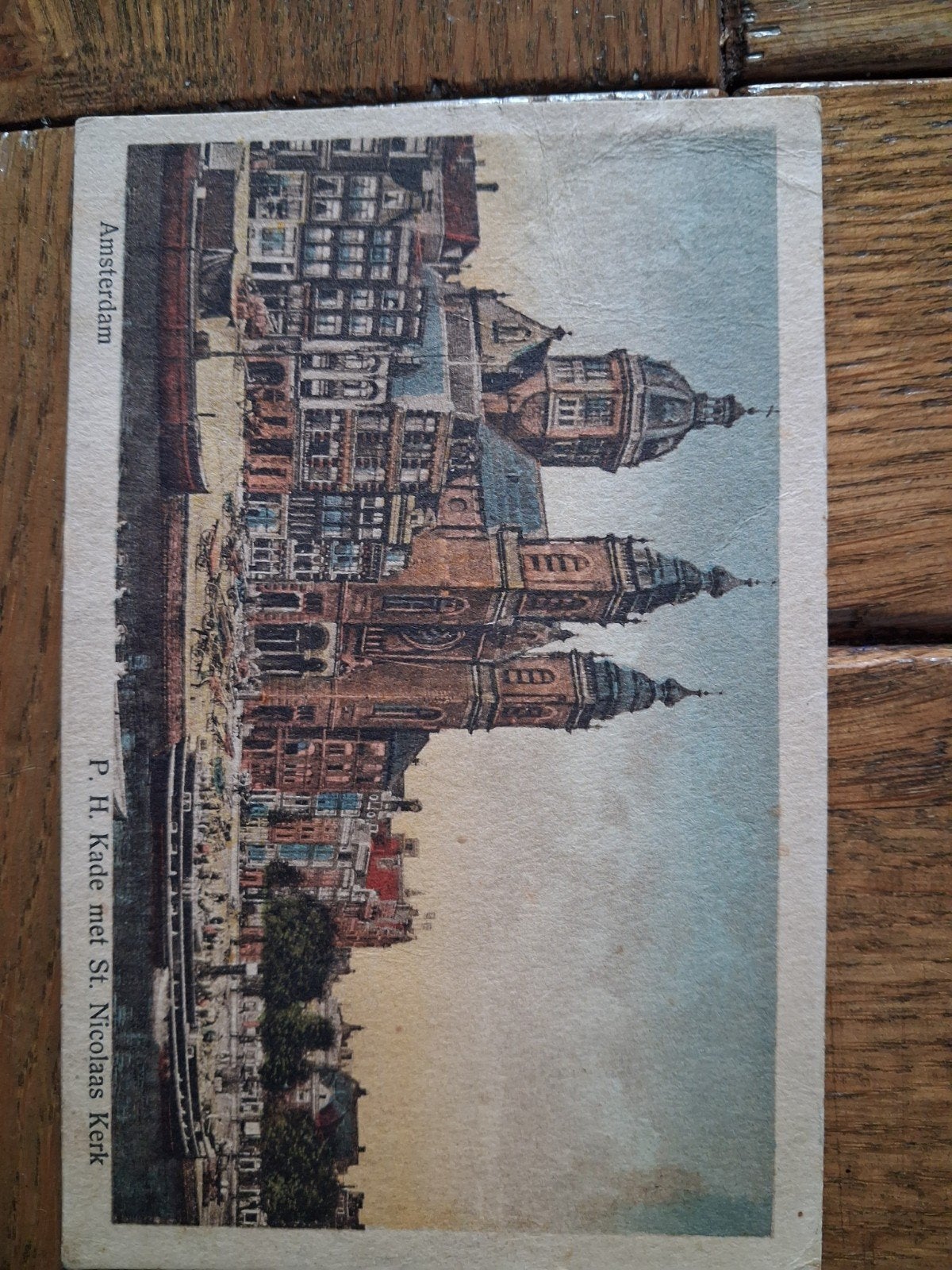 Oude ansichtkrtn Amsterdam: St. Nicolaaskerk & Haarlemmer, Ophalen of Verzenden, Voor 1920, Gelopen, Noord-Holland