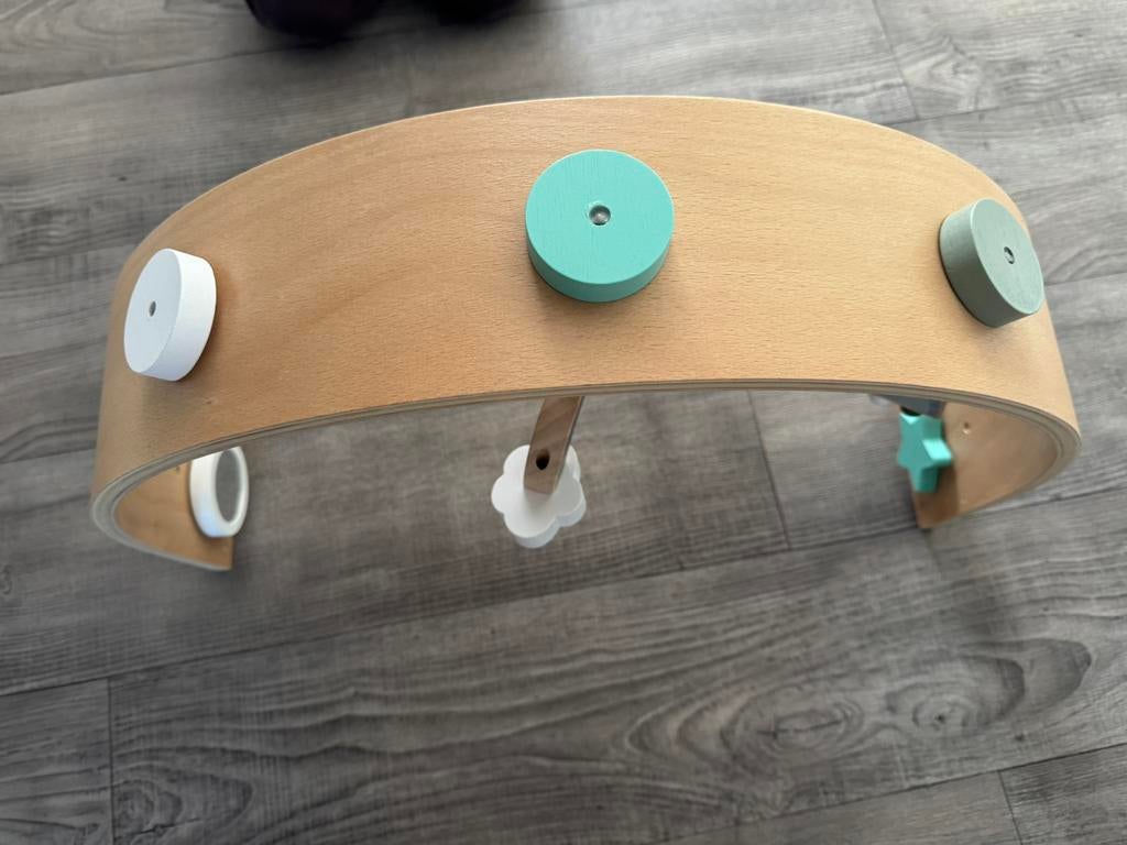 Babygym Hout,groen met belletjes, ZGAN!, Ophalen of Verzenden, Zo goed als nieuw