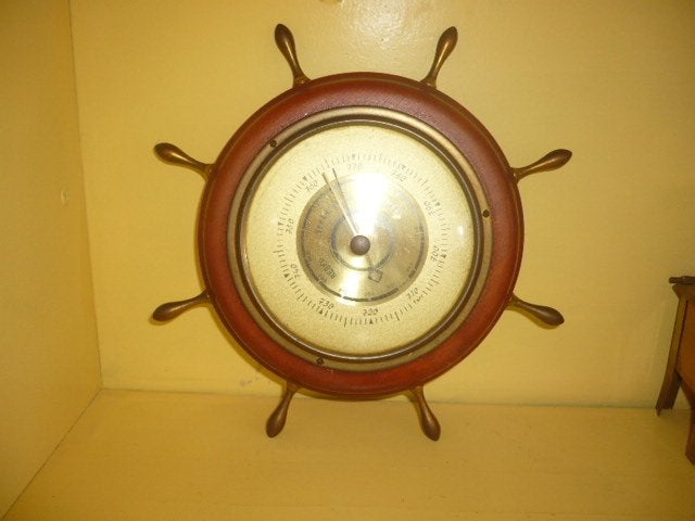 Mie18<> barometer in een vorm van een stuurwiel, Antiek en Kunst, Ophalen of Verzenden