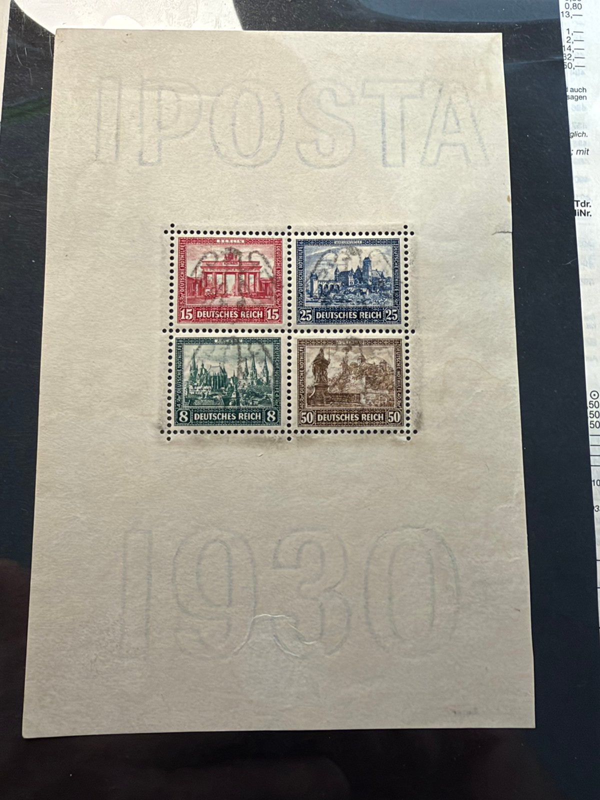 Duitse Rijk 1930 blok 1, Postzegels en Munten, Ophalen of Verzenden, Duitse Keizerrijk