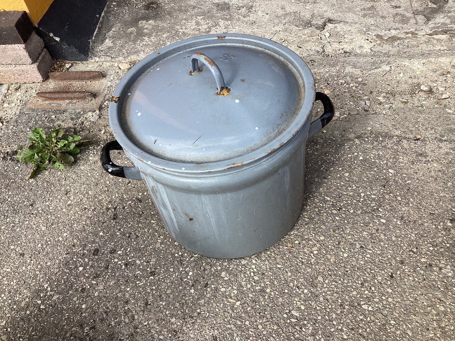Grote emaille wasketel met deksel, Ophalen of Verzenden