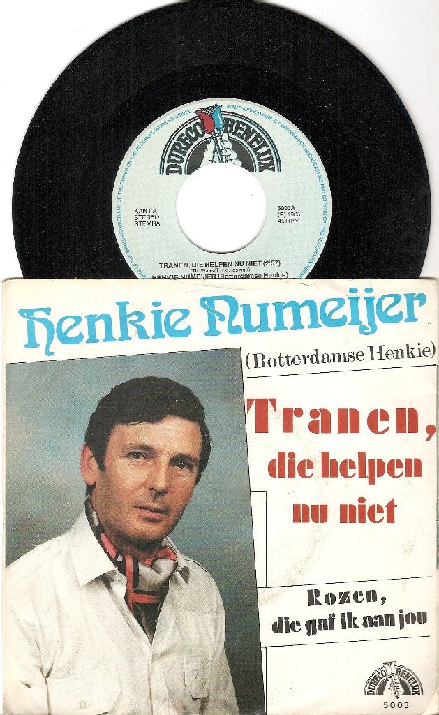 henkie numeijer - tranen, die helpen nu niet, Ophalen of Verzenden, Gebruikt, 7 inch, Levenslied of Smartlap