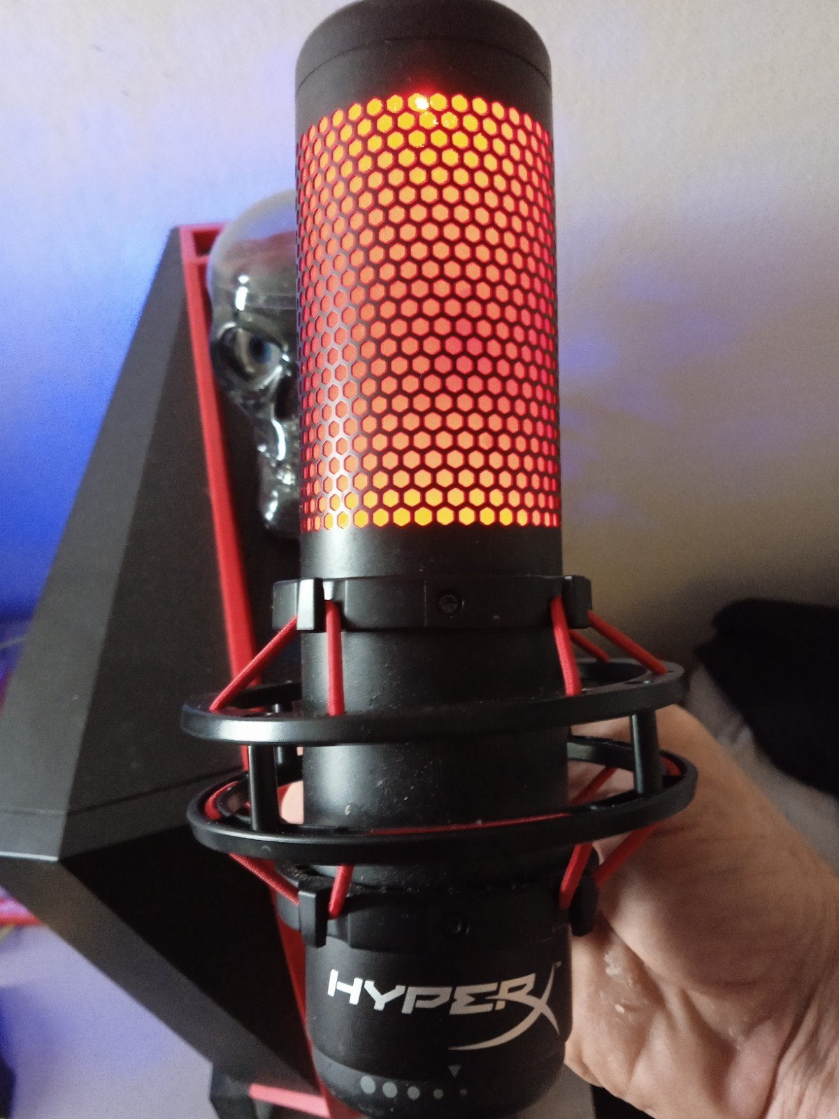 HyperX QuadCast S RGB USB Condensator Microfoon, Muziek en Instrumenten, Microfoons, Ophalen of Verzenden, Zo goed als nieuw, Studiomicrofoon