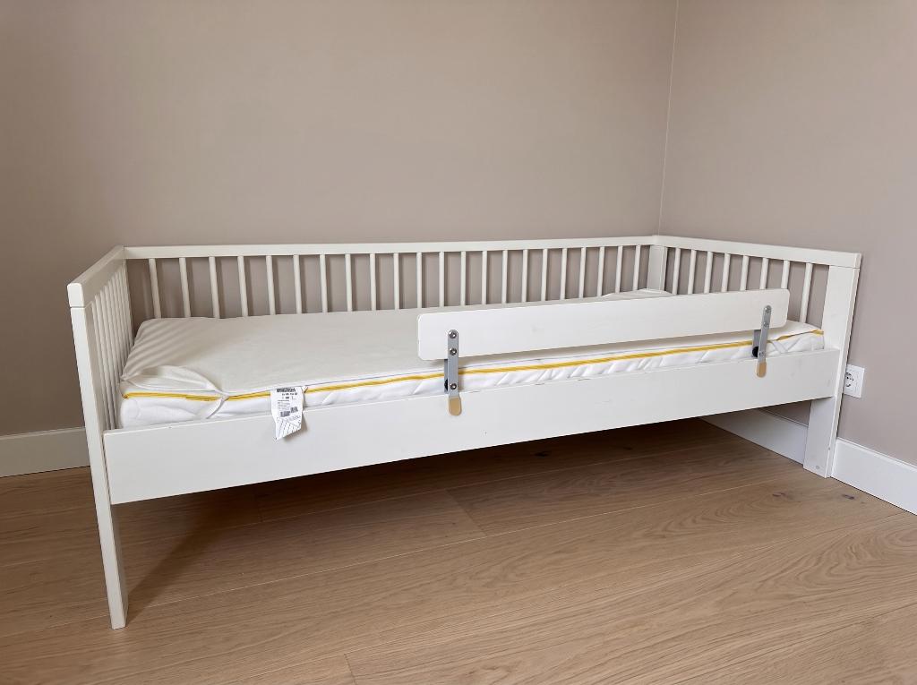 IKEA GULLIVER peuterbed wit inc. matras 70 x 160 cm, Ophalen, Gebruikt, 70 tot 85 cm, 140 tot 160 cm