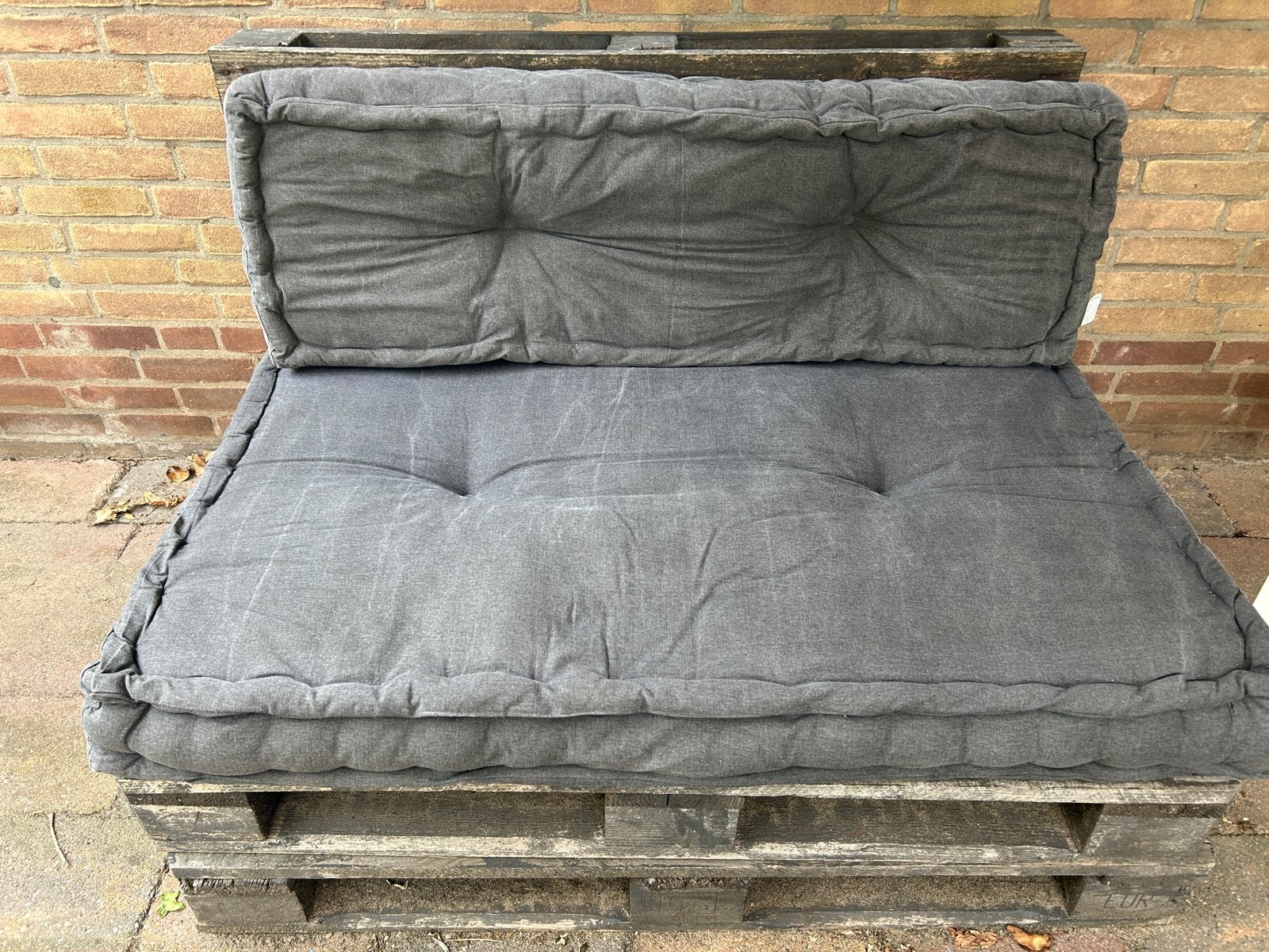 Palletkussens antraciet Karwei 120x80, Ophalen, Gebruikt, 2 zitplaatsen
