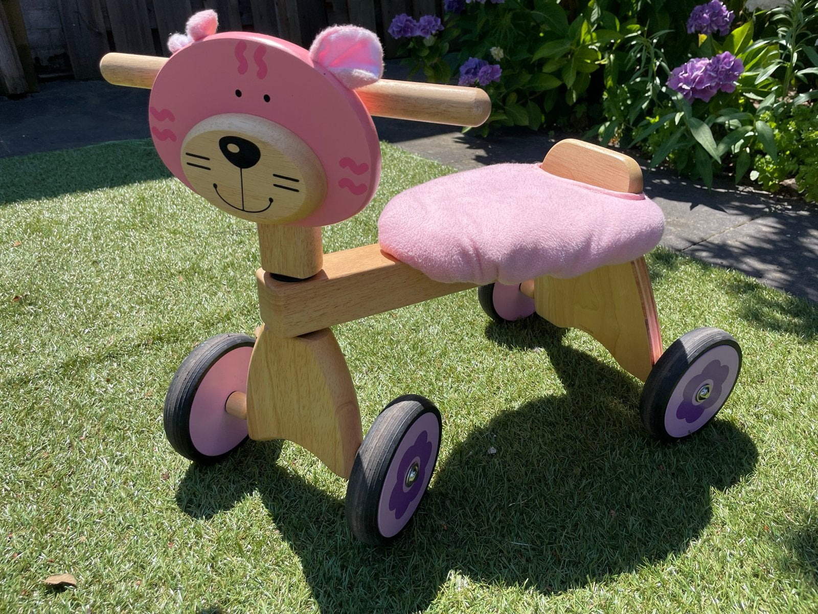 I'm Toy loopfiets poes - Roze houten loopfietsje, Ophalen, Zo goed als nieuw, Loopfiets