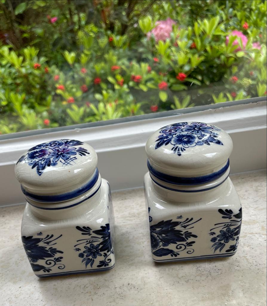 Set van 2 Royal Delfts Blauw Handwerk potjes, Antiek en Kunst, Antiek | Keramiek en Aardewerk, Ophalen of Verzenden