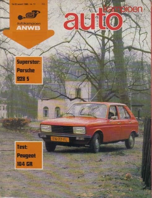Autokampioen 11 1980 : Porsche 928 S - Peugeot 104 GR, Ophalen of Verzenden, Gelezen, Algemeen