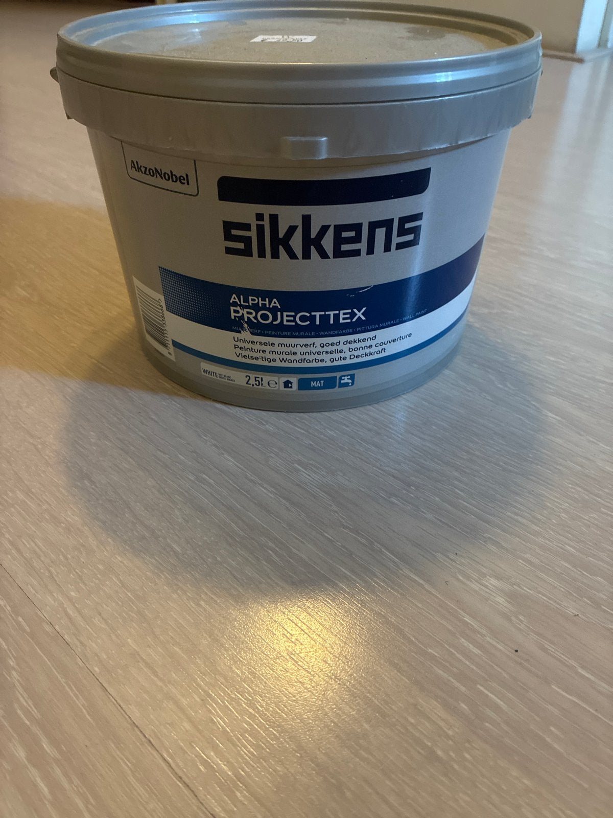 Sikkens Alpha Projecttex Muurverf Wit 2.5L, Ophalen, Wit, Nieuw, Verf
