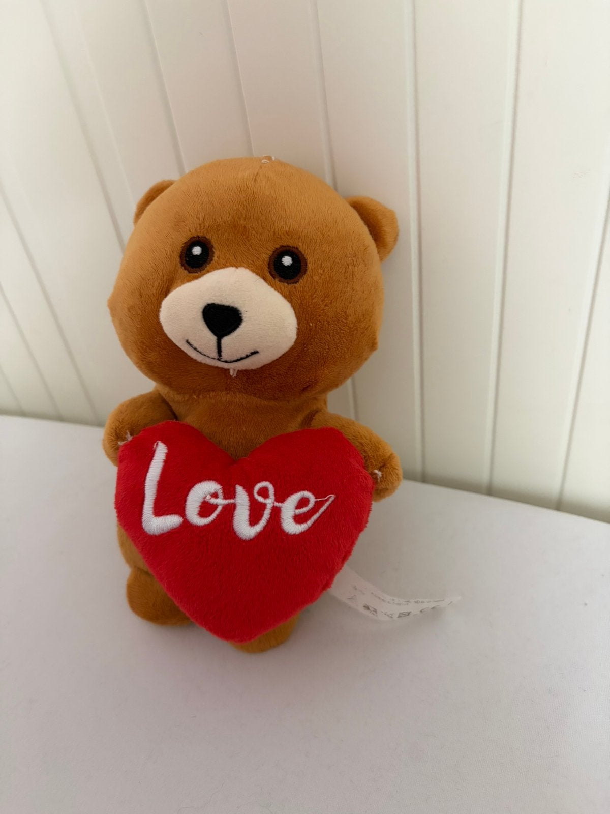 Knuffel schattige beer met love hart, Ophalen of Verzenden, Zo goed als nieuw, Beer