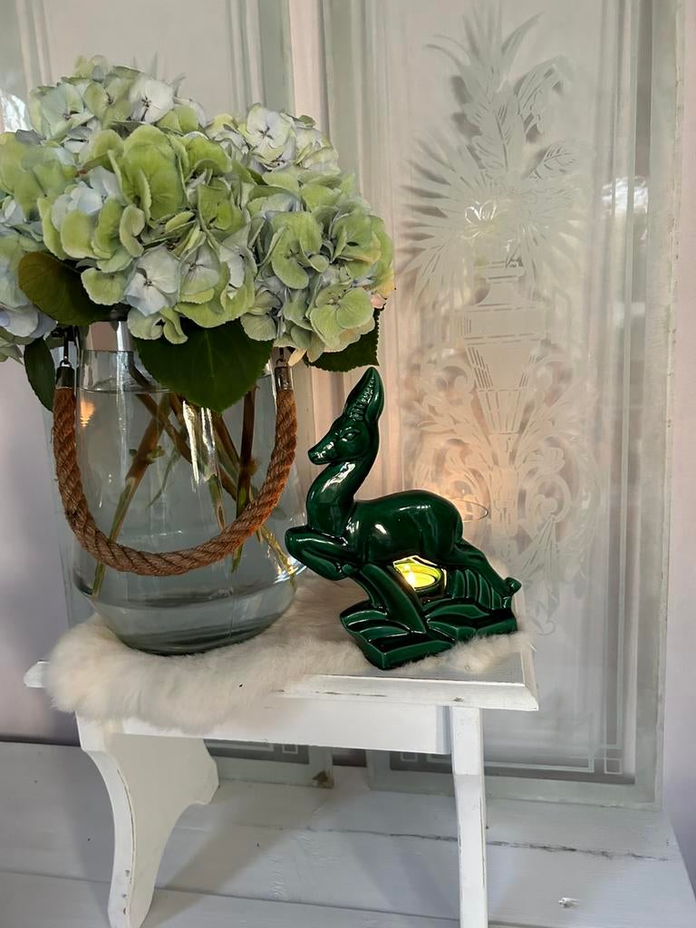 Saint Clement frans art deco gazelle waxine houder, Antiek en Kunst, Ophalen