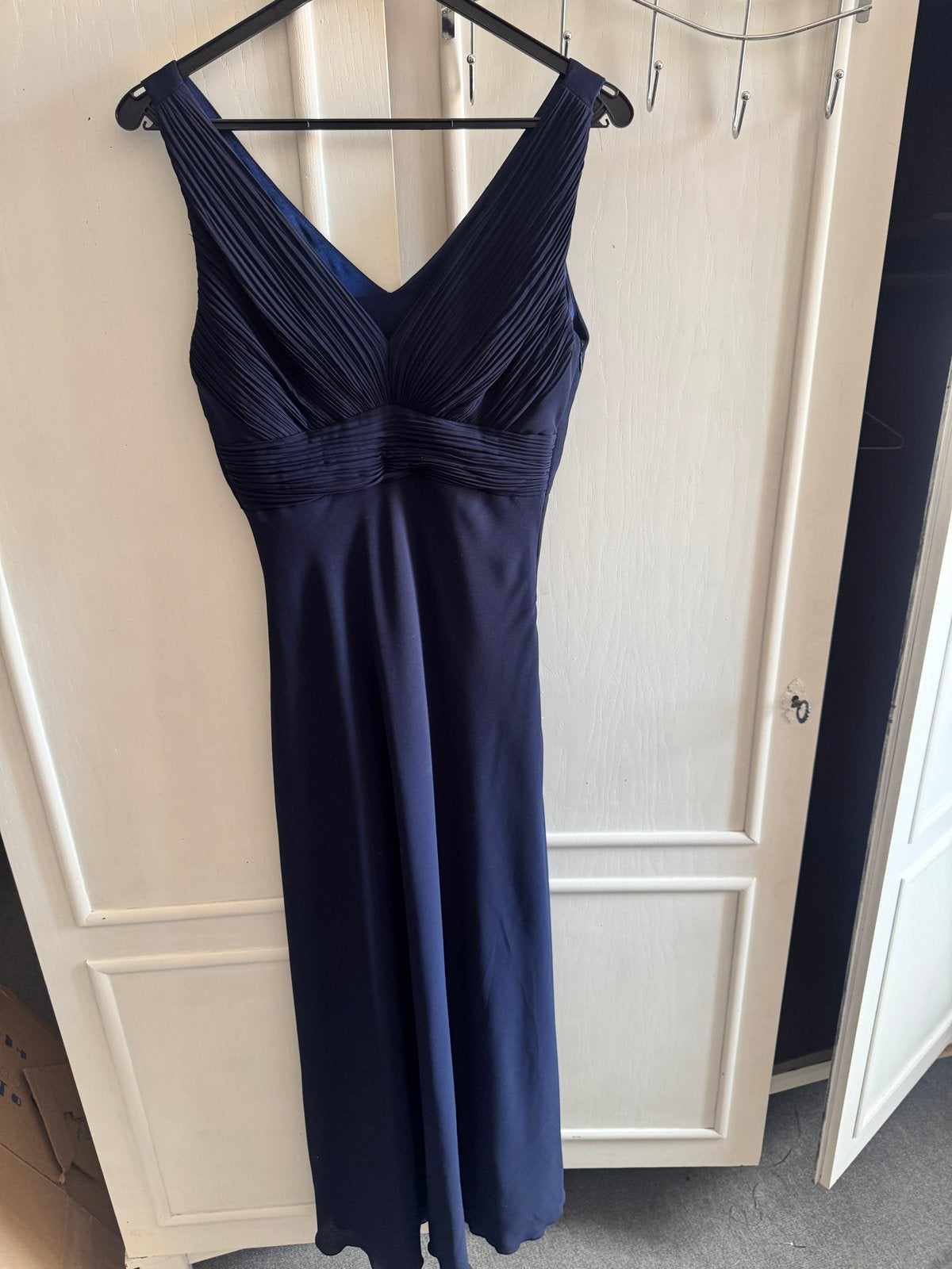 Nieuwe donkerblauwe lange jurk, speciaal op maat gemaakt, Ophalen, Nieuw, Blauw, Onder de knie