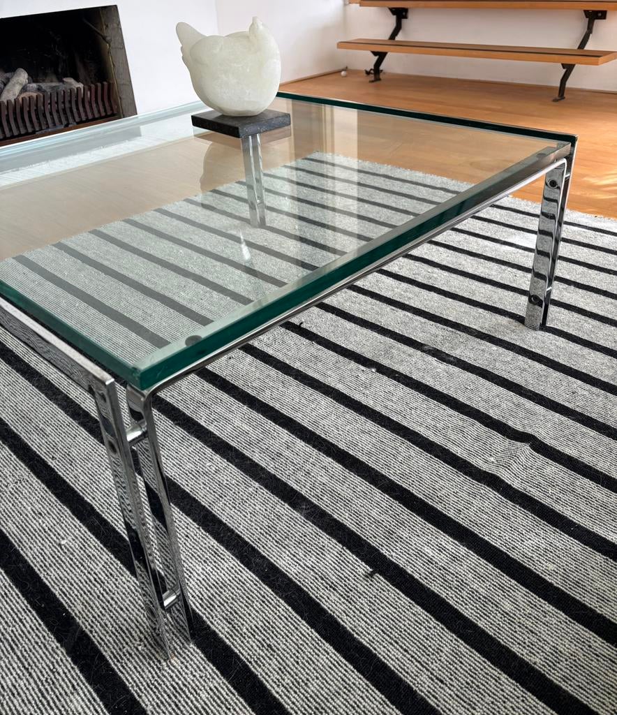Metaform HK-1 salontafel – glas & chroom | design icoon, Huis en Inrichting, Tafels | Salontafels, Ophalen, Gebruikt, 50 tot 100 cm
