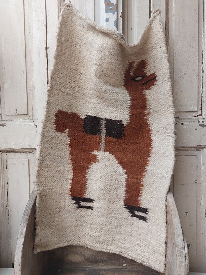Handgeweven wollen wandkleed, Huis en Inrichting, -, Boho, -, Wandkleed