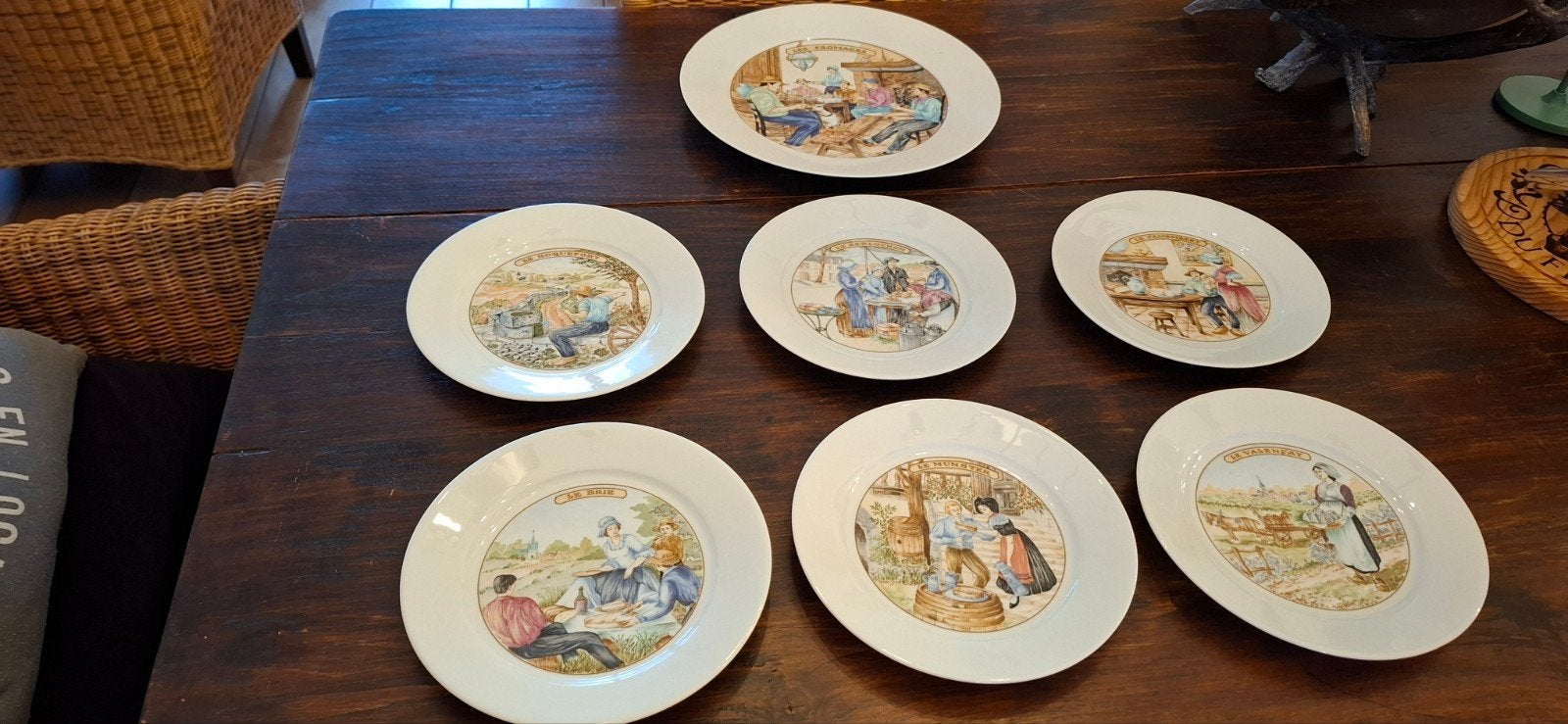 Set van 7 Limoges Porseleinen Kaasborden - Frankrijk, Ophalen of Verzenden