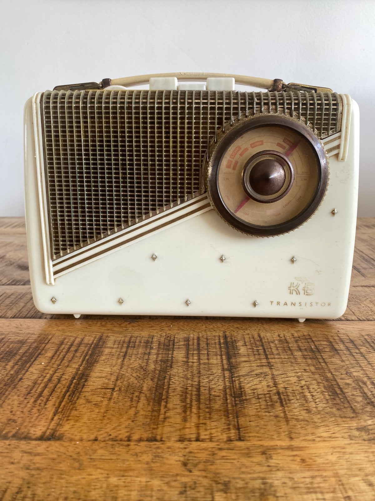Vintage KB Transistor Radio - Crème Wit, Ophalen of Verzenden, Gebruikt, Transistorradio