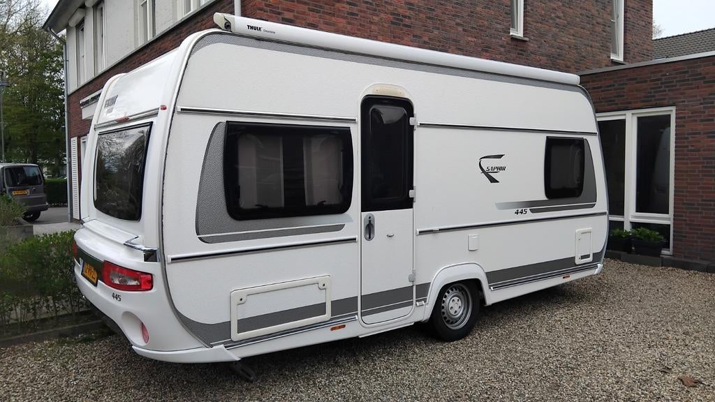 Fendt Saphir 445 TFB (2016)–Mover, Thule Luifel, Voortent, Caravans en Kamperen, Rondzit, Frans bed, Particulier, Fendt