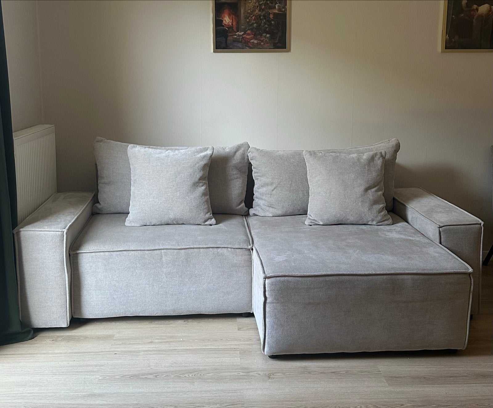 Milo hoekbank Seats and Sofas - slaapfunctie & opbergruimte, Huis en Inrichting, Ophalen, Zo goed als nieuw, Stof