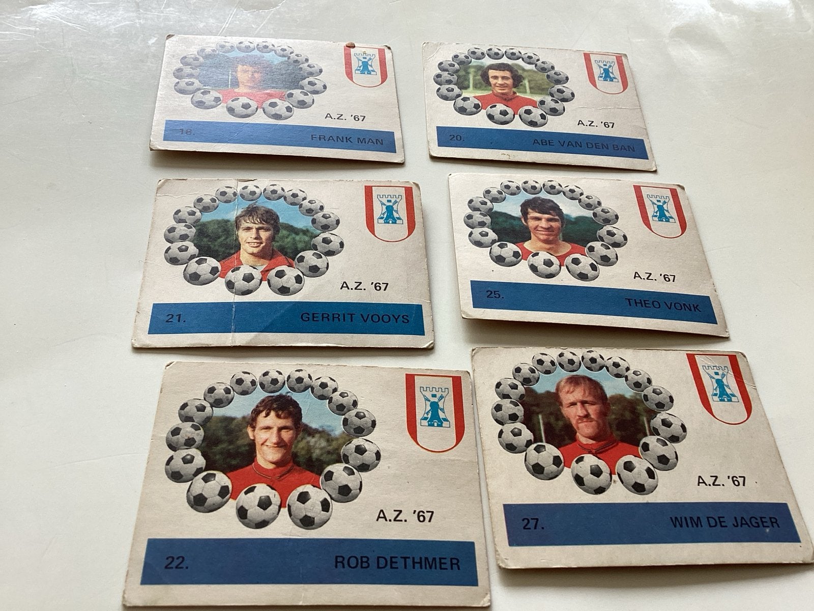 AZ '67 Voetbalplaatjes - Zeldzame Vintage Collectie, Ophalen of Verzenden, Gebruikt, Meerdere plaatjes