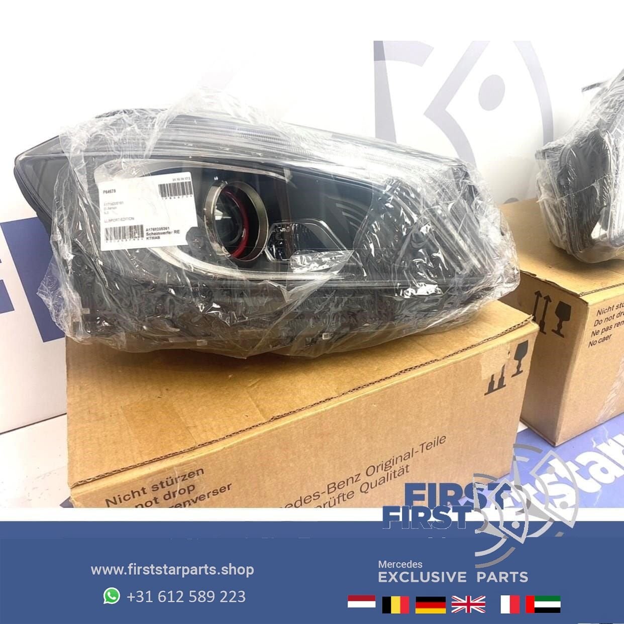 W176 XENON LED ILS KOPLAMPEN SET RODE RING A45 A KLASSE 2012, Auto-onderdelen, Gebruikt, -, Ophalen of Verzenden, -
