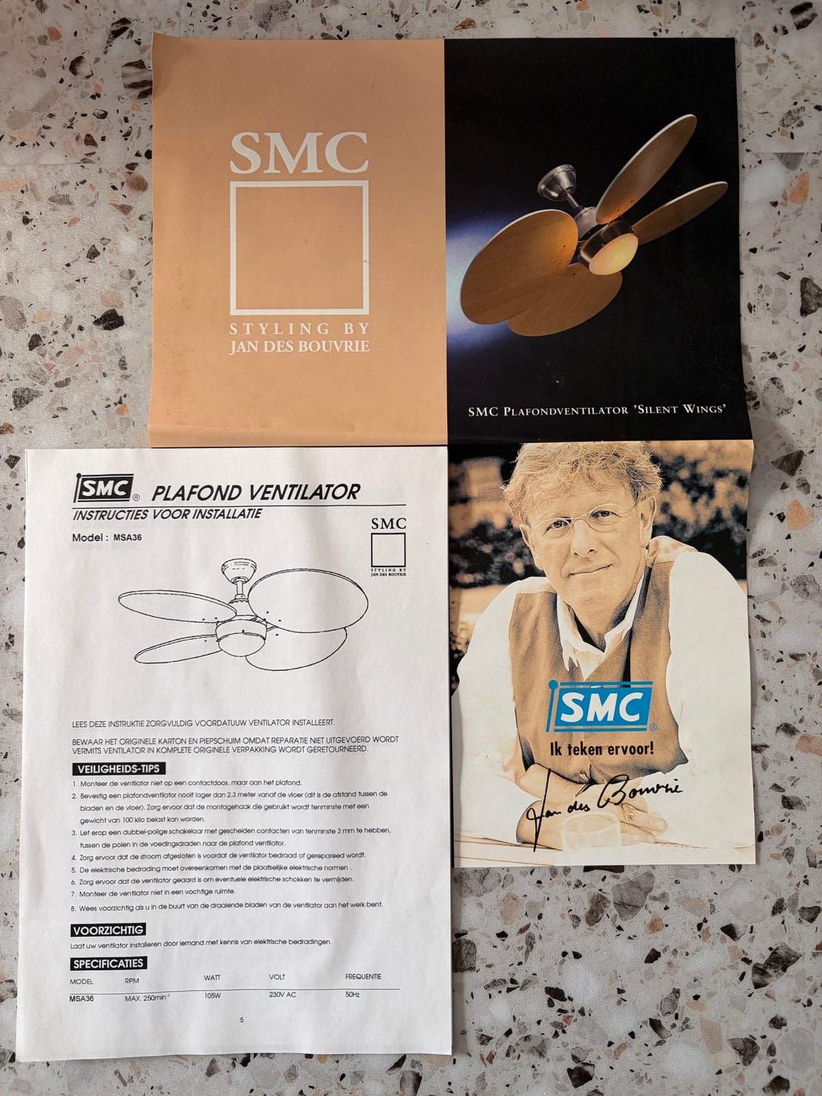 SMC Plafondventilator 'Silent Wings' - Jan des Bouvrie, Ophalen, Nieuw, Plafondventilator