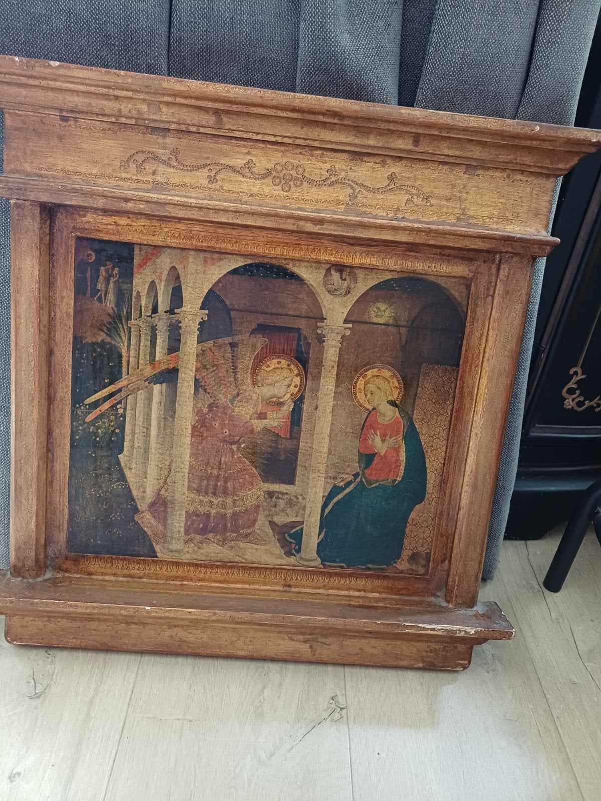 Antiek religieus kunstwerk - Annunciatie, Ophalen of Verzenden