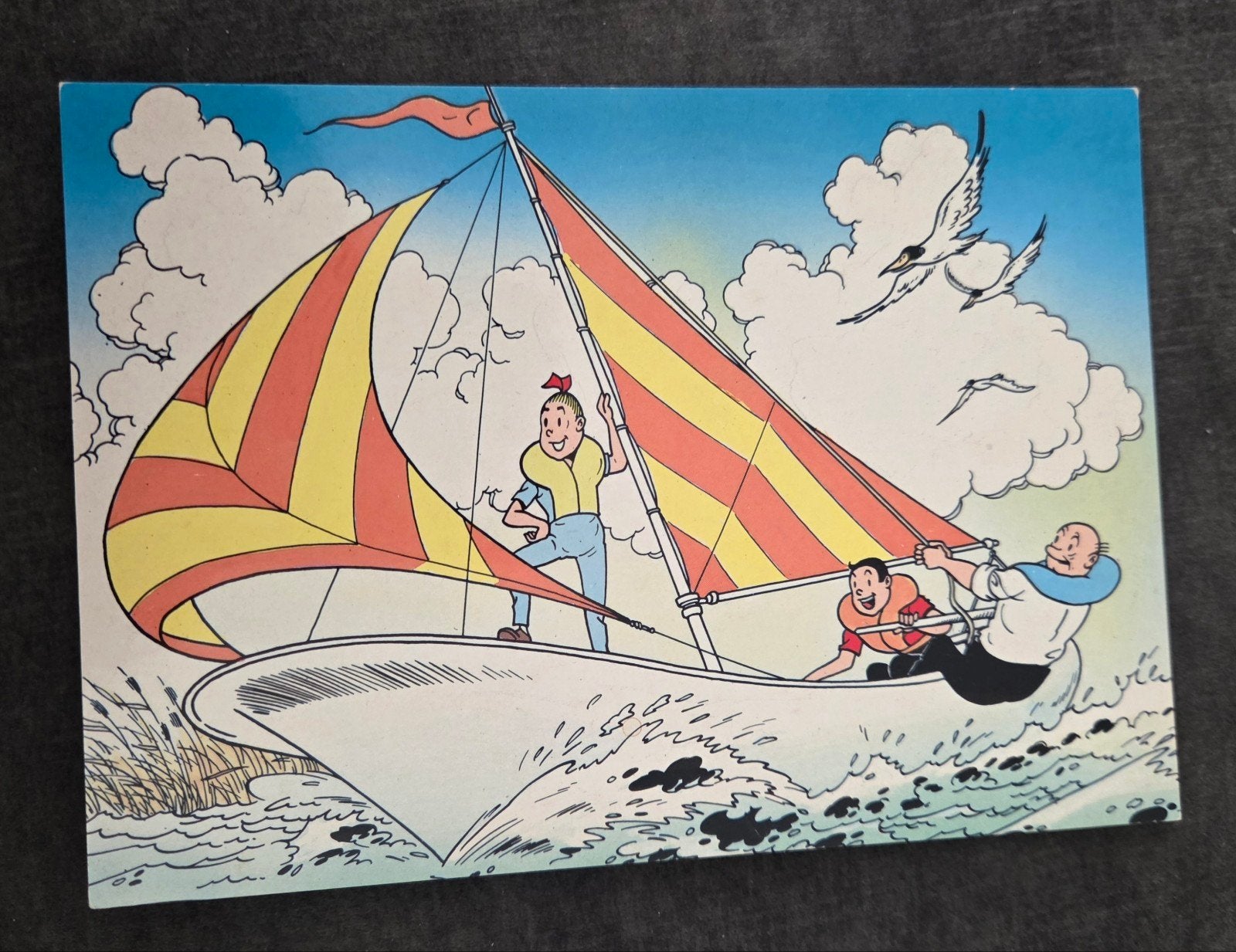 Suske en Wiske zeilboot ansichtkaart - 1986, Verzenden, 1980 tot heden, Gelopen, Kinderen