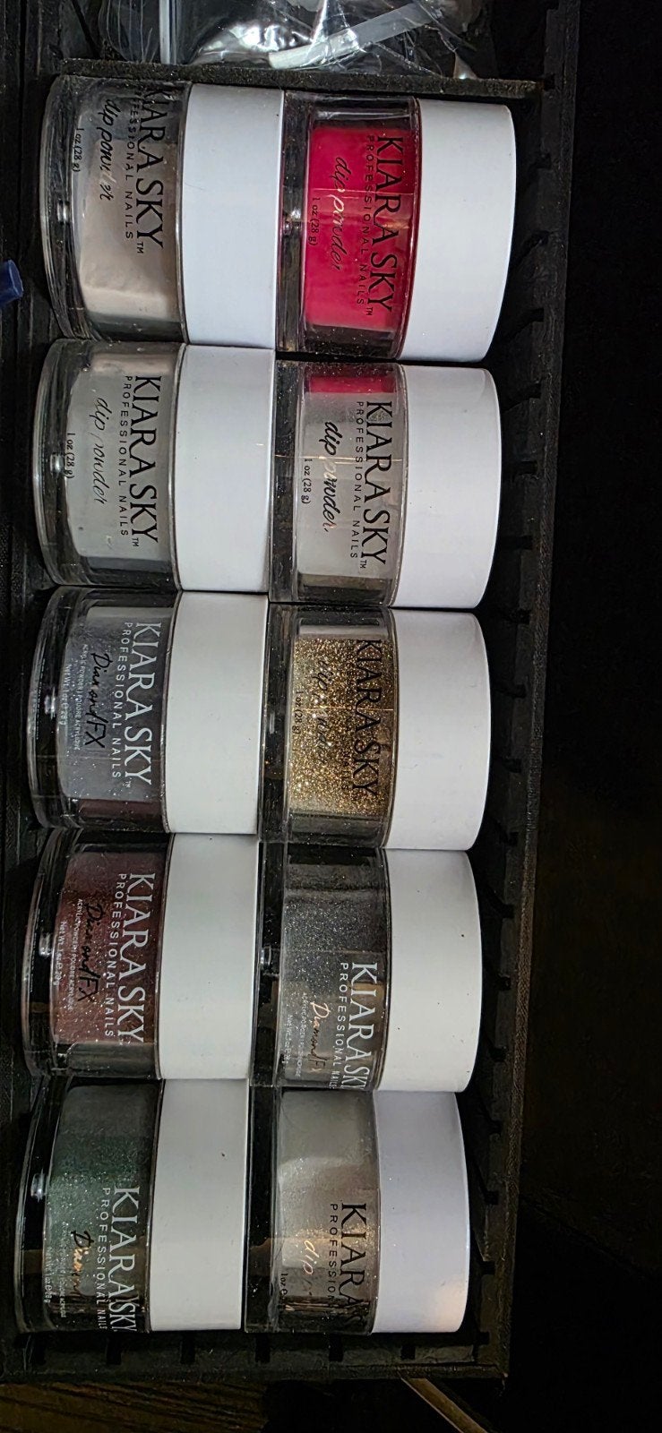 Kiara Sky Dipping Poeder Set - 10 potjes met navulling, Ophalen, Gebruikt