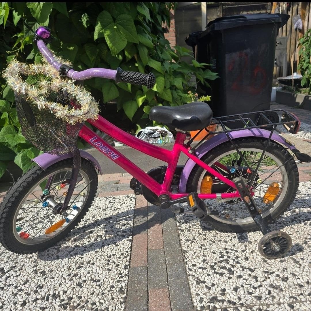 Loekie kinderfiets 12 inch - Zeer nette staat!, Ophalen, Terugtraprem, Zijwieltjes, Gebruikt