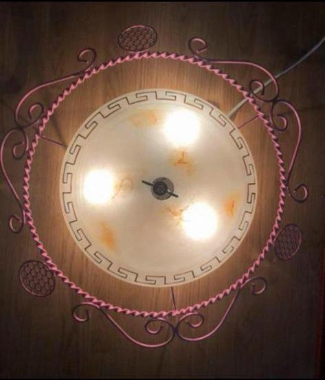 Plafond Lamp met: 3X Lampen, Ophalen of Verzenden, Zo goed als nieuw