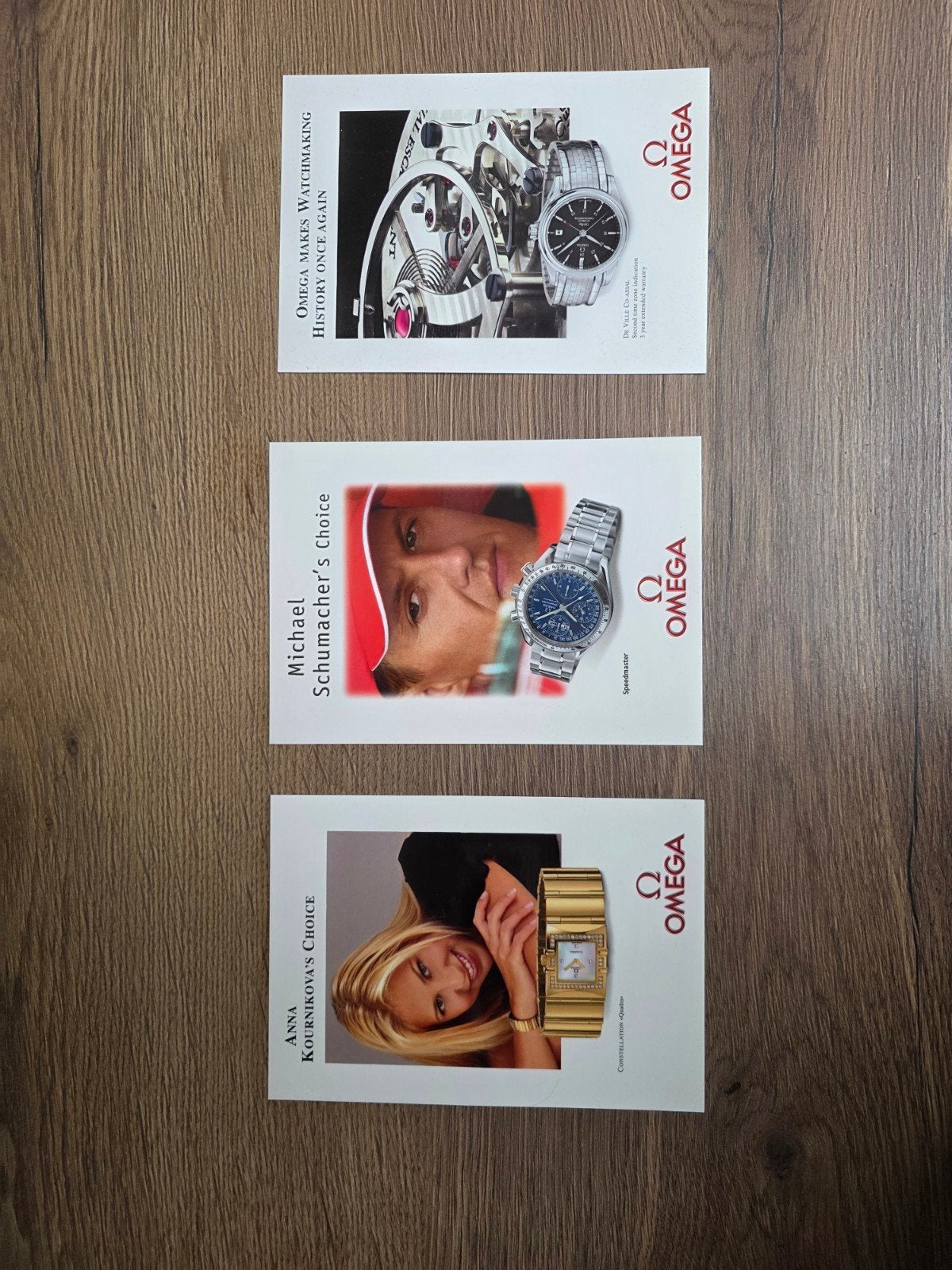 Set van 3 Omega horloge ansichtkaarten, Ophalen of Verzenden, 1980 tot heden, Ongelopen