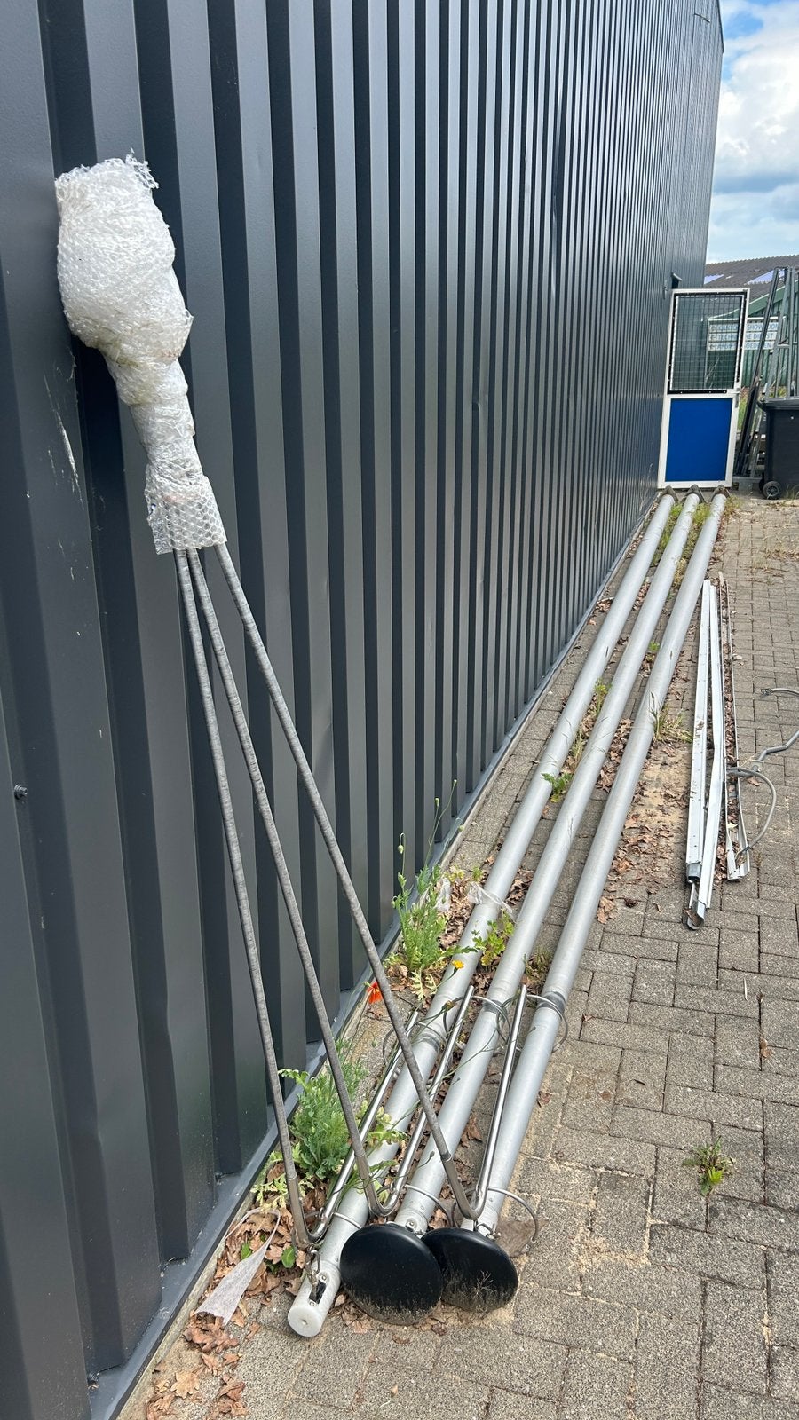 3 hijsbare vlaggenmasten 10 mtr. Alu, Ophalen of Verzenden, Gebruikt