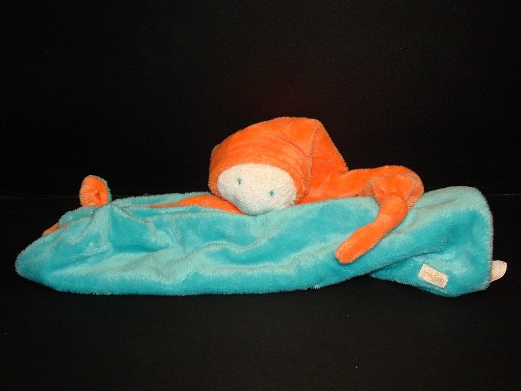 DIFRAX POPJE SOFTDOEK KNUFFELDOEKJE VELOURS ORANJE MET, Kinderen en Baby's, Speelgoed | Knuffels en Pluche, Verzenden, Nieuw, Overige typen