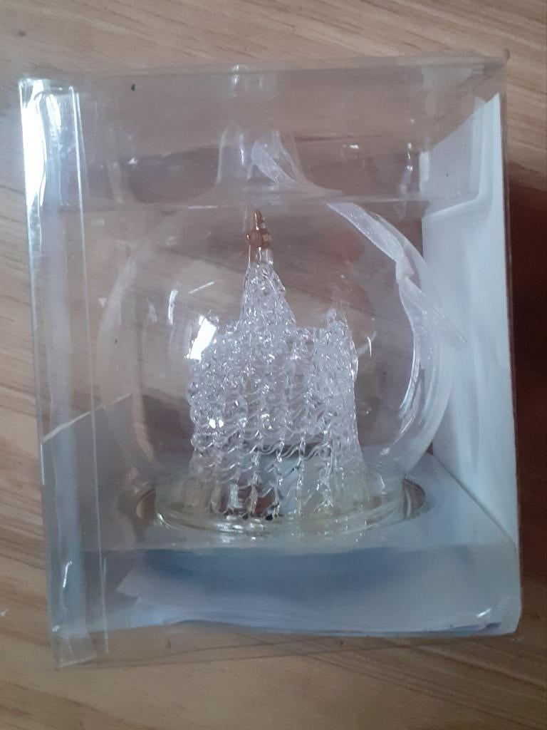 Glazen kerstbal met licht, niet getest., Ophalen of Verzenden, Zo goed als nieuw