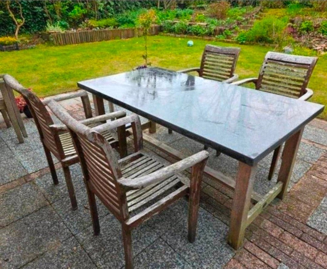 Tuinset tuintafel teak tuintafel met 4 stoelen, Ophalen, 4 zitplaatsen, Gebruikt, Teakhout