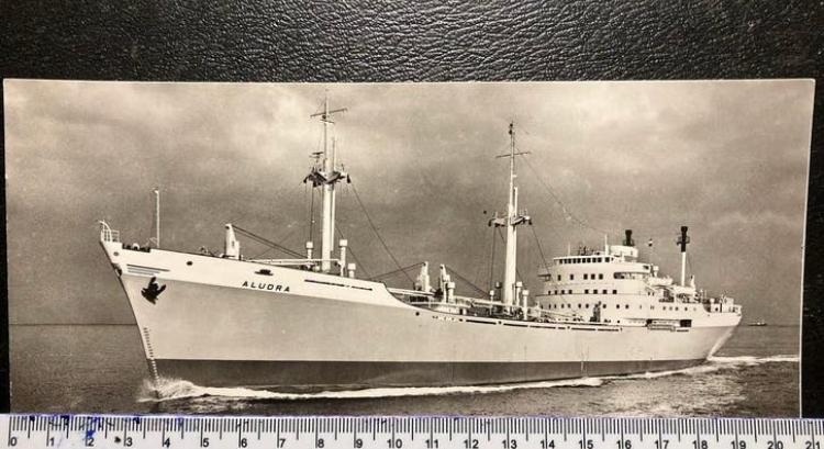 Frits Rotgans foto  ALUDRA - 1960  Nievelt Goudriaan, Verzamelen, Scheepvaart, Zo goed als nieuw, Kaart, Foto of Prent, Ophalen of Verzenden