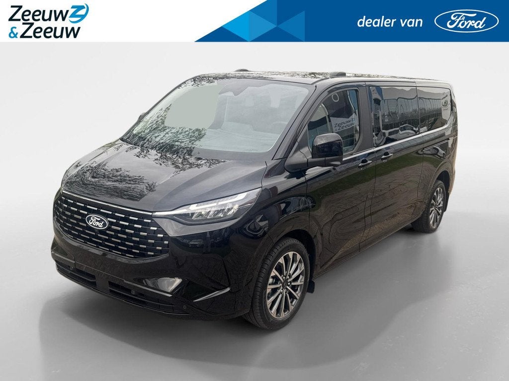 Ford Tourneo Custom 340 2.5 PHEV L2H1 Titanium X 8 persoons, Auto's, 232 pk, Zwart, Nieuw, Hybride Elektrisch/Benzine