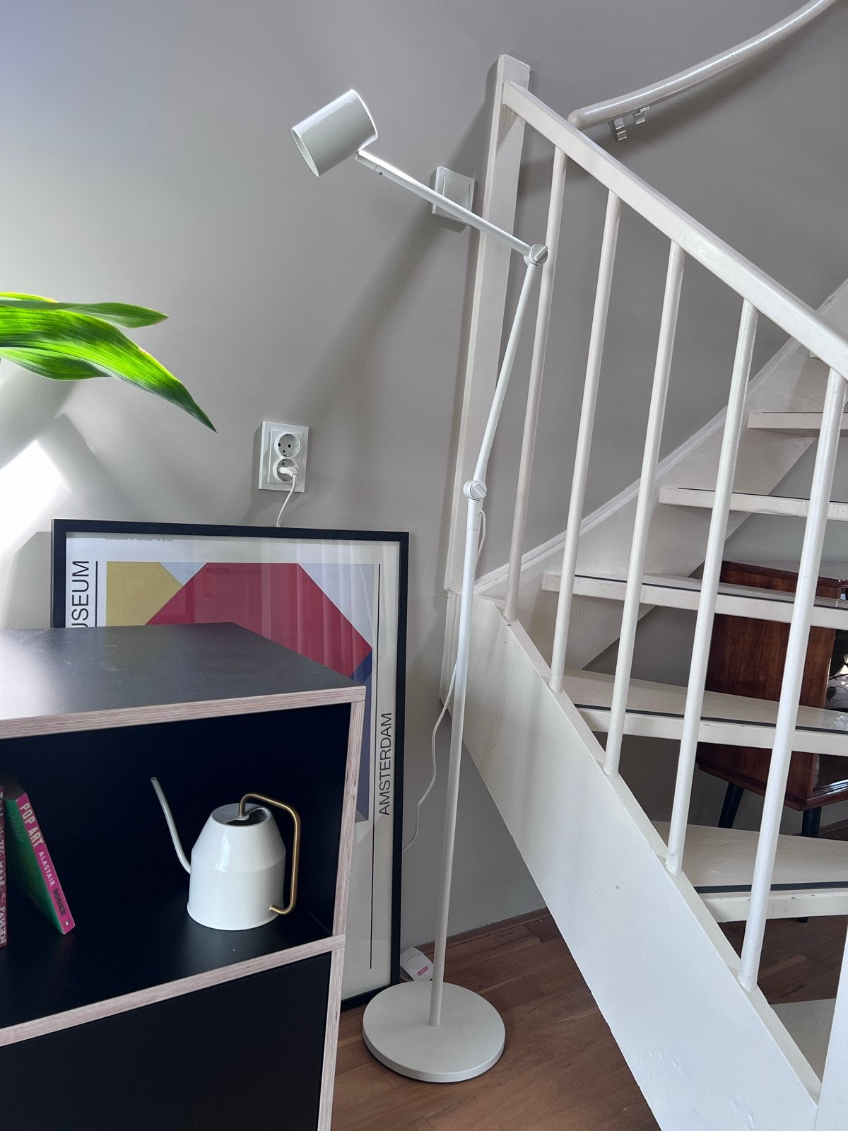 Ikea Nymane staande lamp - Wit, verstelbaar, Ophalen, Zo goed als nieuw, Metaal, 150 tot 200 cm