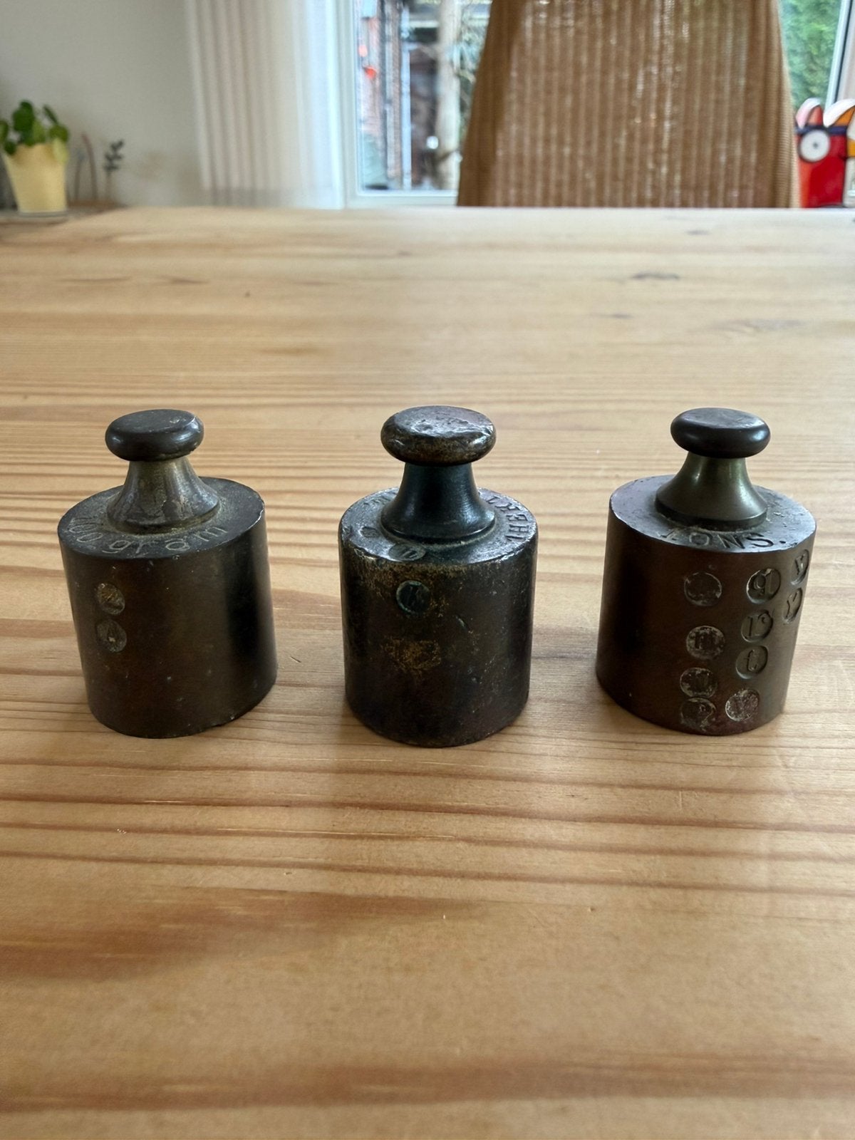 Antieke koperen gewichten, Antiek en Kunst, Ophalen of Verzenden