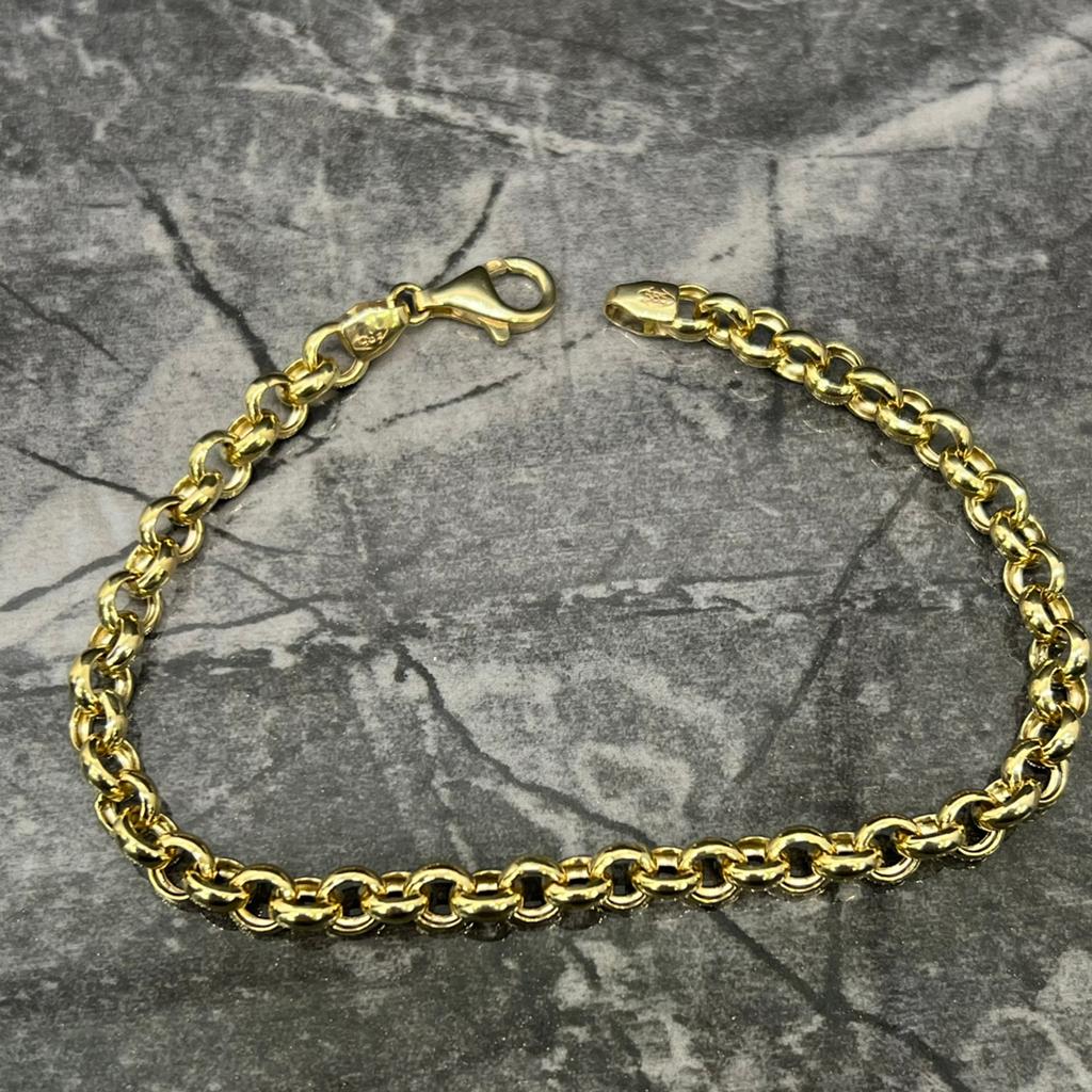 14k gouden armband jasseron schakel, Ophalen of Verzenden, Zo goed als nieuw, Goud