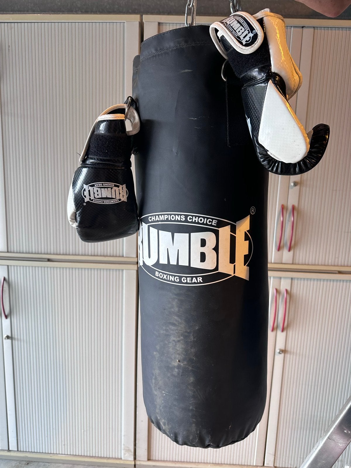 Rumble bokszak met bokshandschoenen - Junior PU 2.0, Sport en Fitness, Boksen, Ophalen of Verzenden, Gebruikt, Bokszak