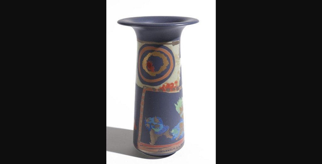 Rosenthal Gilbert Portanier Design Vaas, Ophalen, Blauw, 25 cm, Zo goed als nieuw