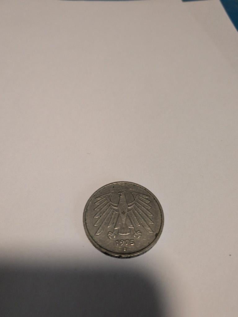 Duitse 5 Mark munt uit 1976, Ophalen of Verzenden, Duitsland, Losse munt