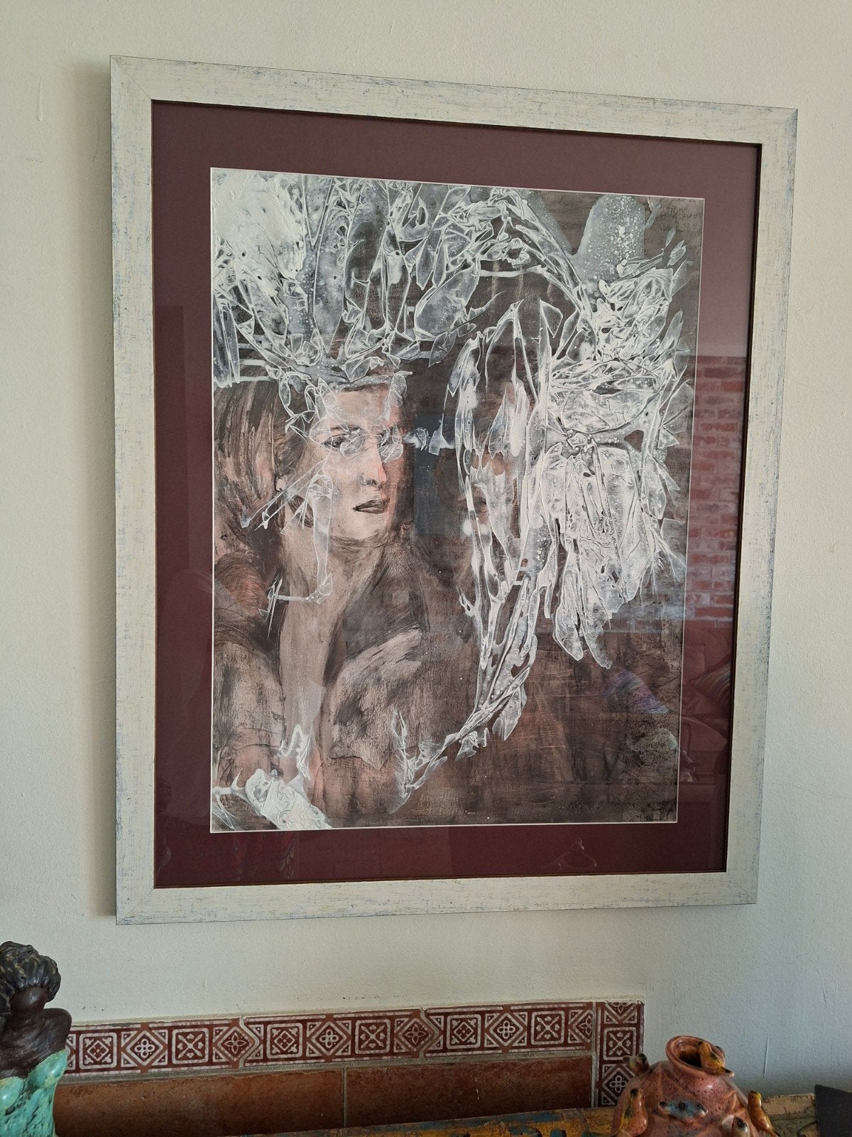 Modern portret van een vrouw in gemengde techniek, Ophalen