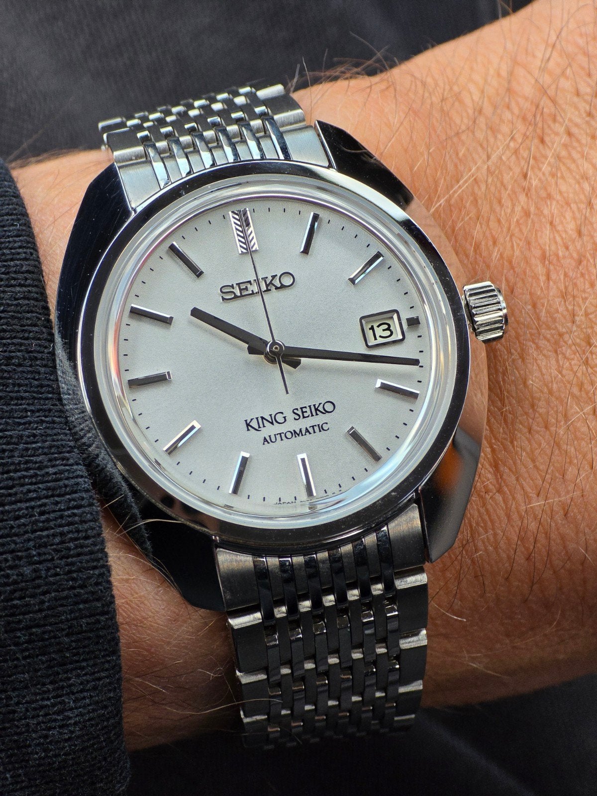 King Seiko SJE109J1 Full Set + Org. Leren KS band & Gesp, Sieraden, Tassen en Uiterlijk, Horloges | Heren, Ophalen of Verzenden