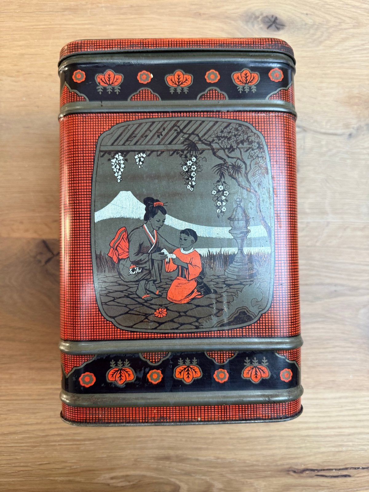 Vintage Japanse theebus met afbeeldingen, Ophalen of Verzenden
